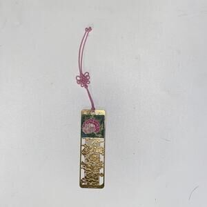 Vintage Gold Flower Floral Embroidered Korean Chinese Bookmark Book Mark